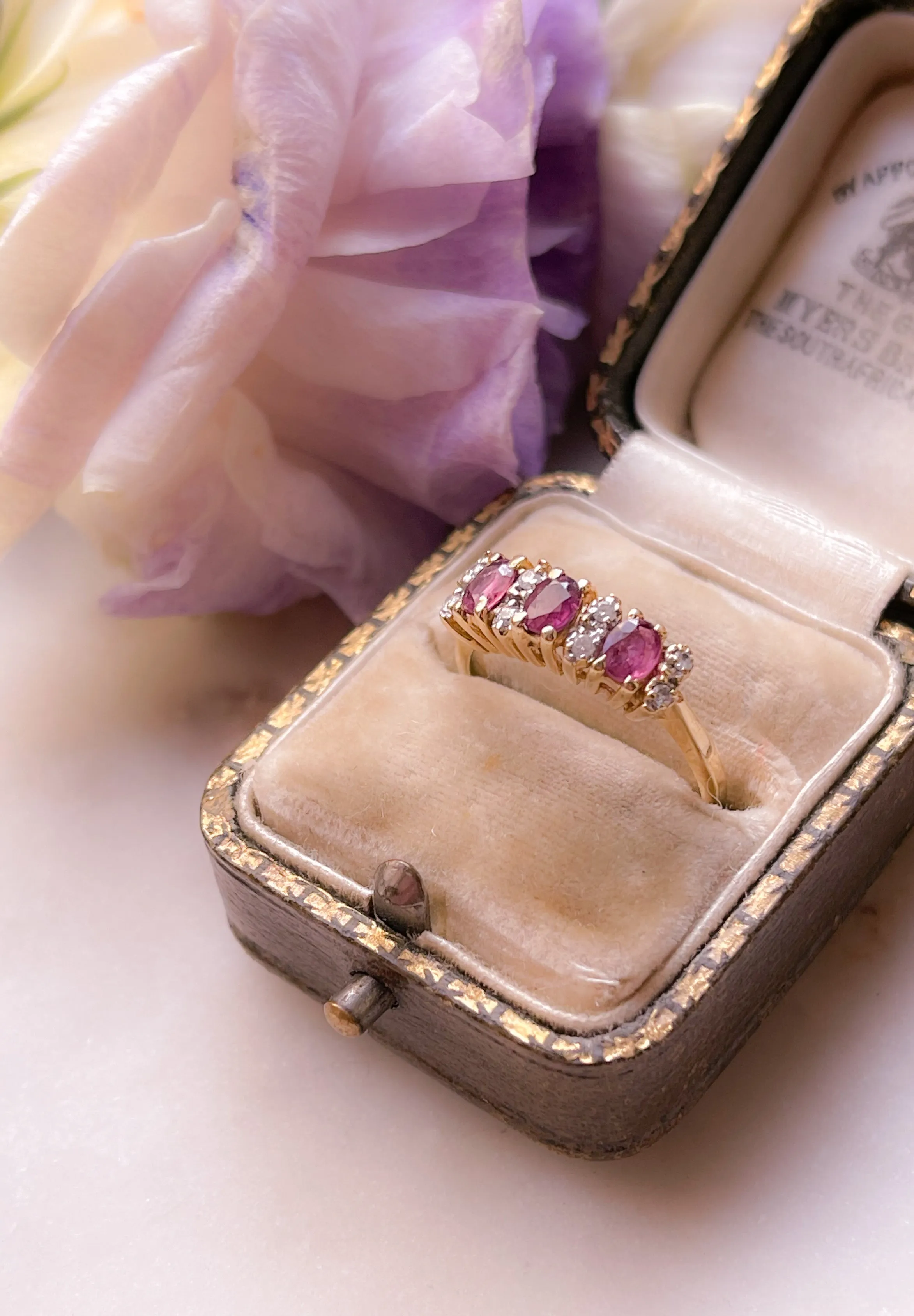 Vintage Diamond and Ruby Ring in 14k Circa 1980