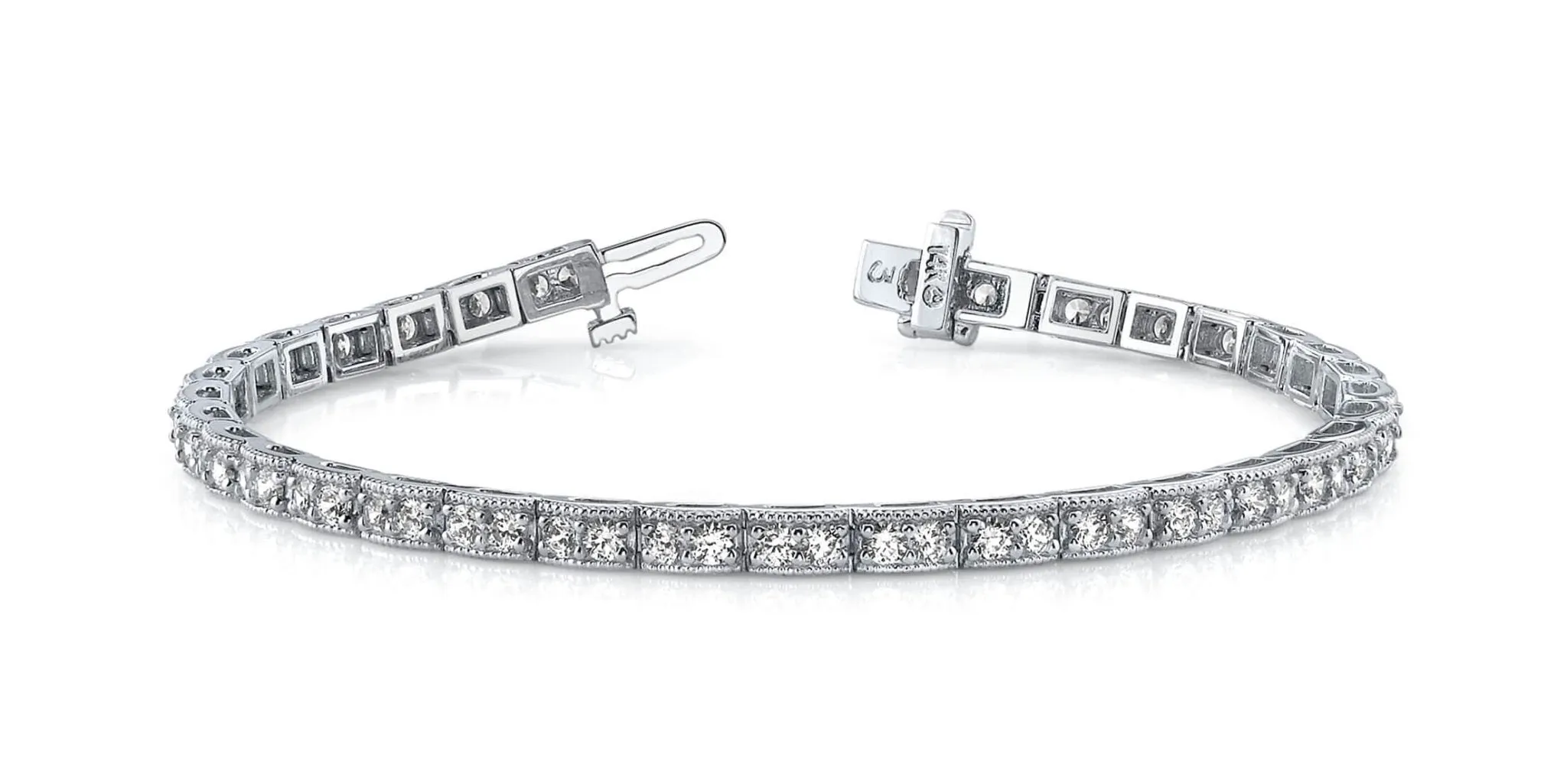 Vintage Double Diamond Box Diamond Bracelet with 3.06 ct.(finished) 2.2mm