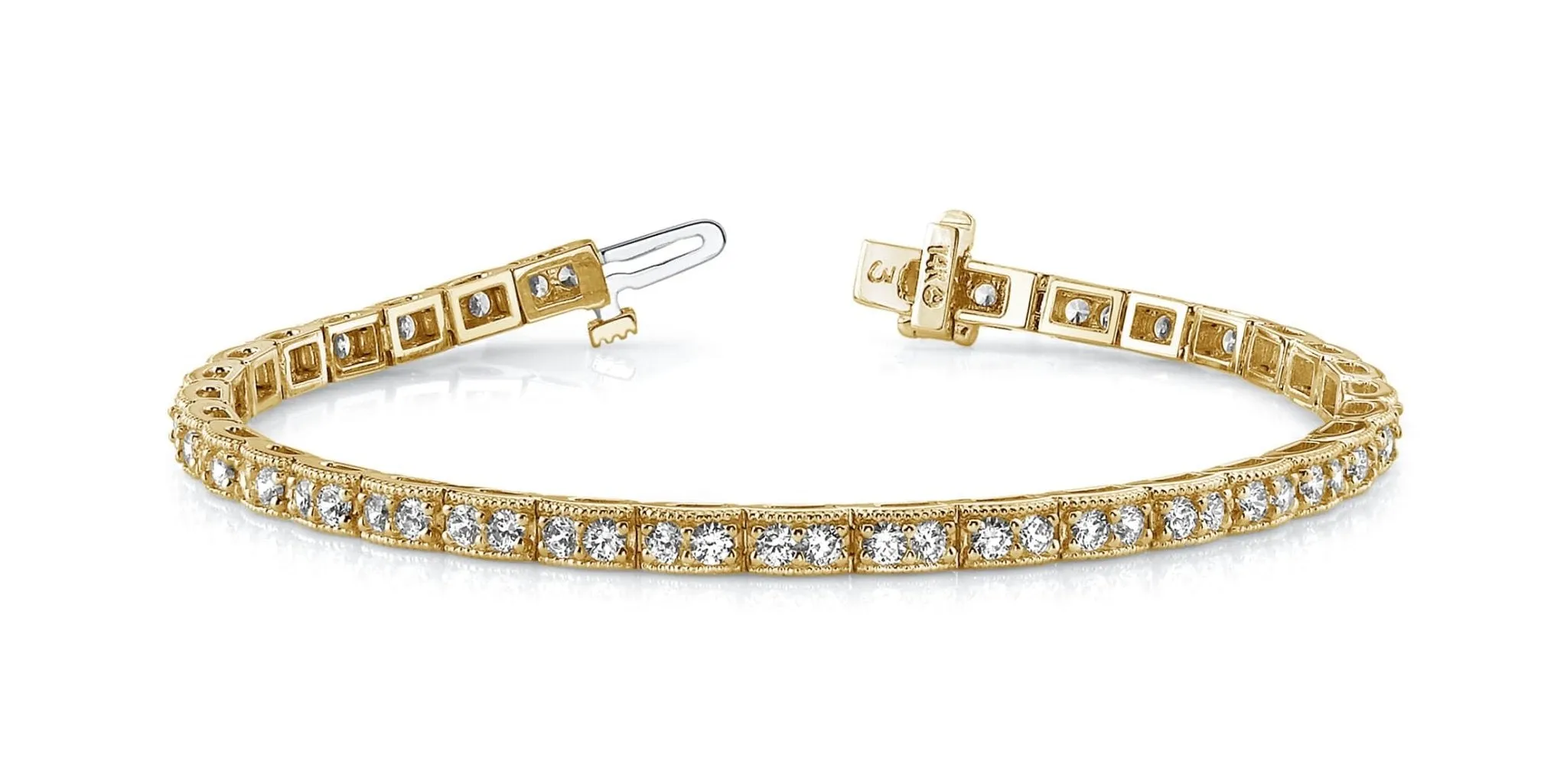 Vintage Double Diamond Box Diamond Bracelet with 3.06 ct.(finished) 2.2mm
