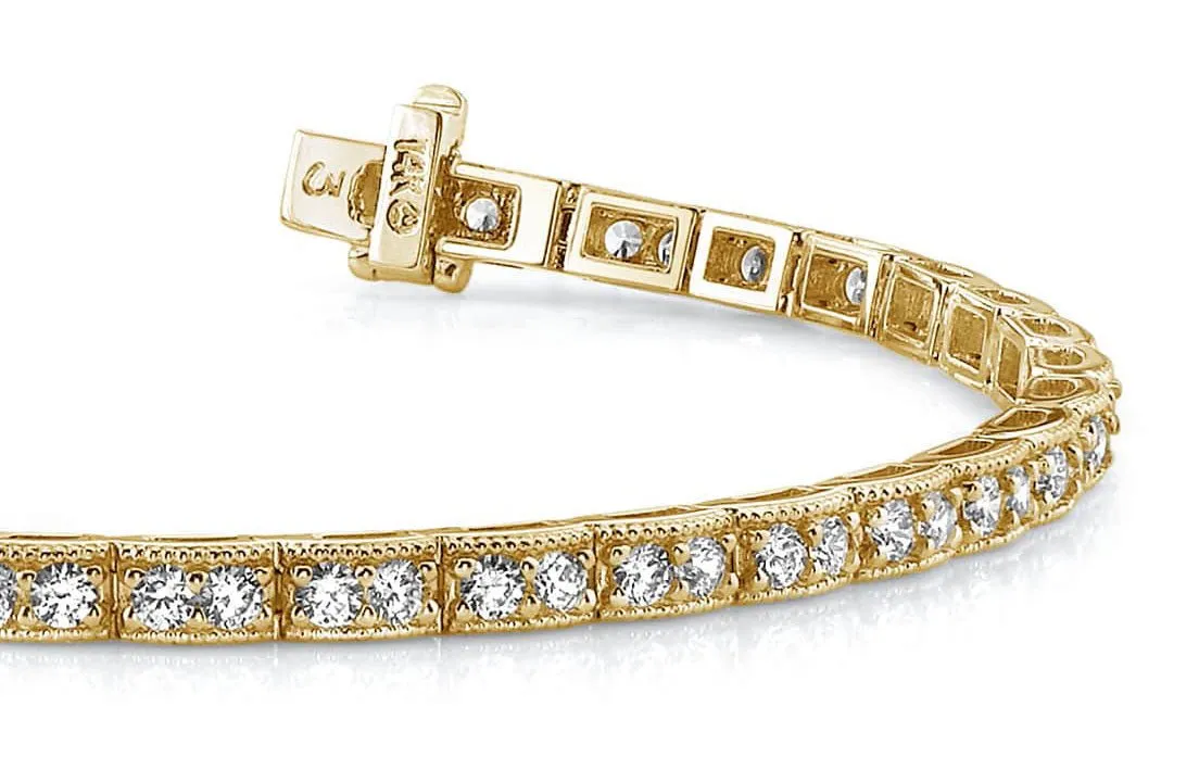 Vintage Double Diamond Box Diamond Bracelet with 3.06 ct.(finished) 2.2mm