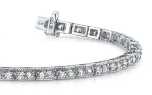 Vintage Double Diamond Box Diamond Bracelet with 3.06 ct.(finished) 2.2mm