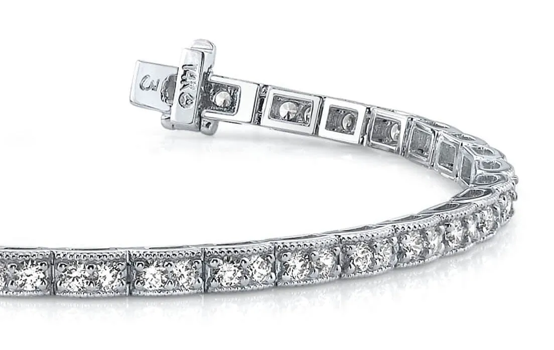 Vintage Double Diamond Box Diamond Bracelet with 3.06 ct.(finished) 2.2mm