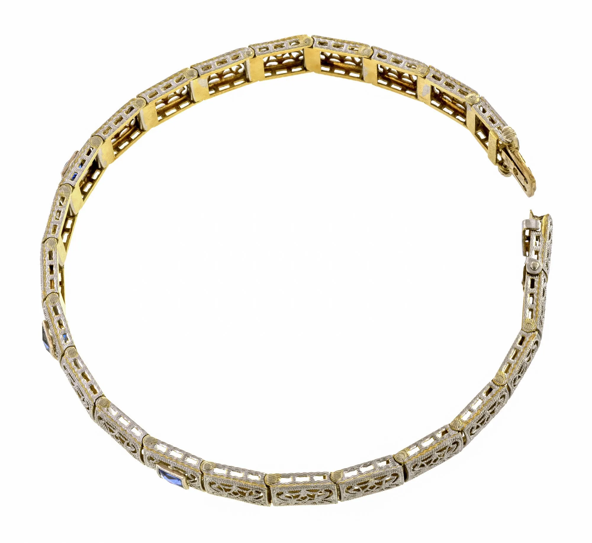 Vintage Filigree Sapphire Bracelet