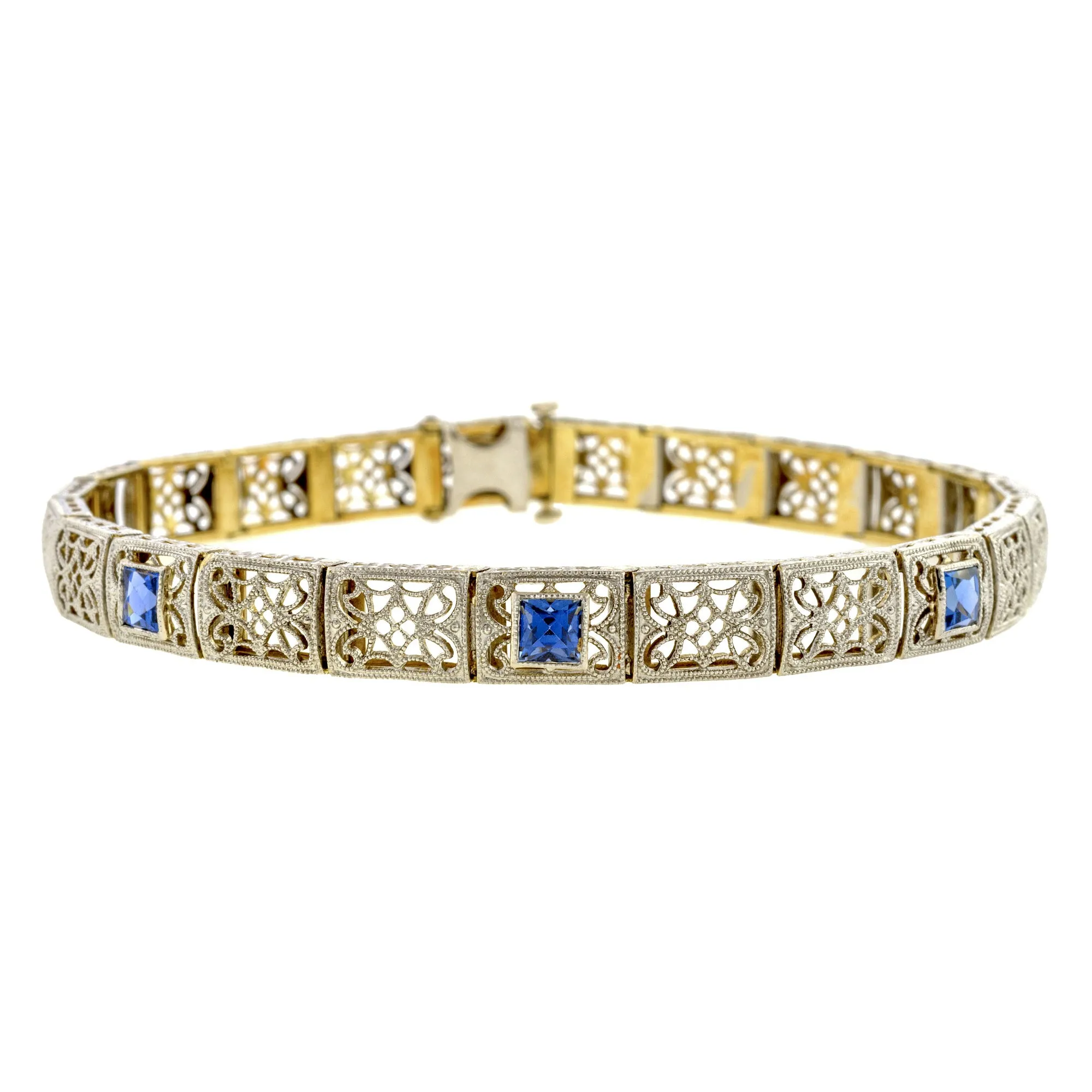 Vintage Filigree Sapphire Bracelet