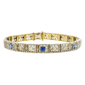 Vintage Filigree Sapphire Bracelet