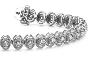 Vintage Oval Link Diamond Bracelet with 1.00 ct.(finished) 1.8mm