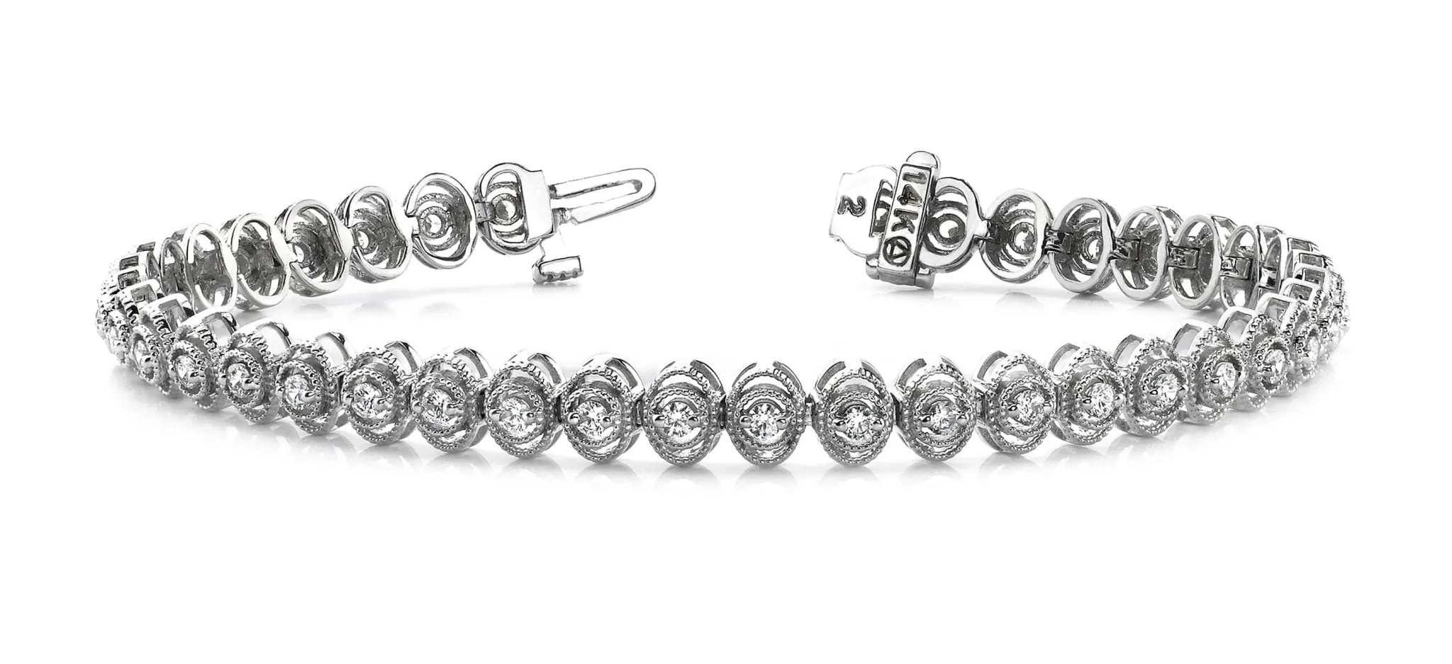 Vintage Oval Link Diamond Bracelet with 1.00 ct.(finished) 1.8mm
