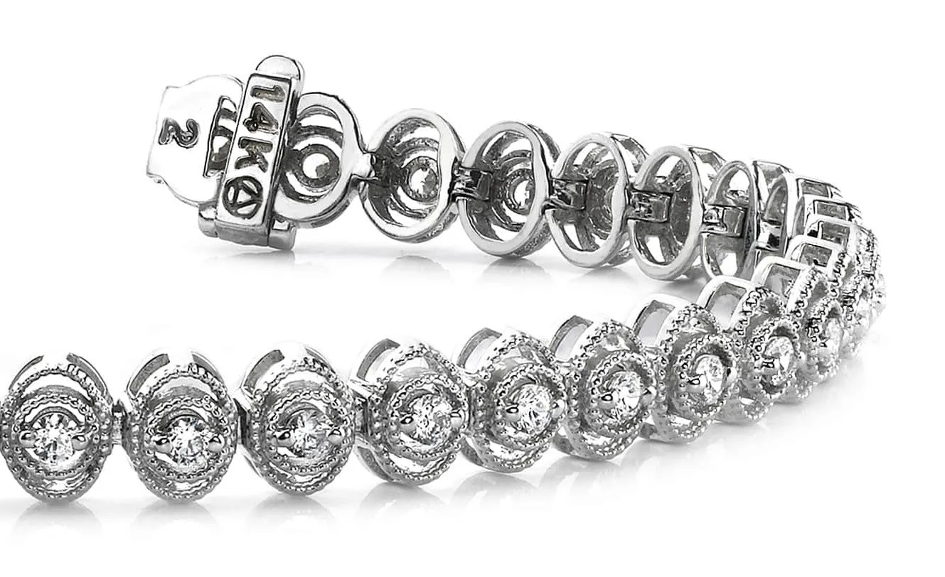 Vintage Oval Link Diamond Bracelet with 2.04 ct.(finished) 2.5mm