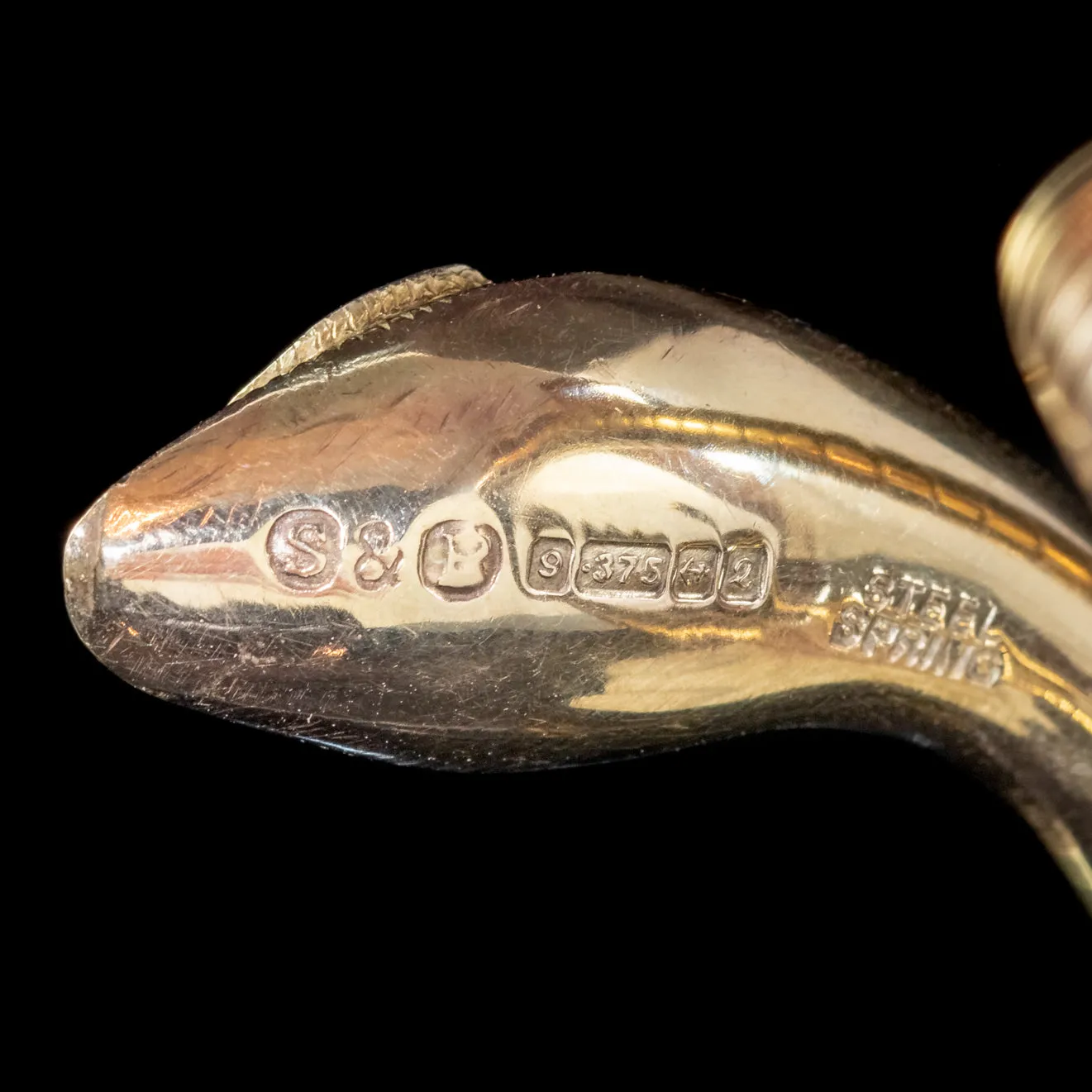 Vintage Snake Bangle Ruby Eyes 9ct Rolled Gold Smith And Pepper Dated 1966