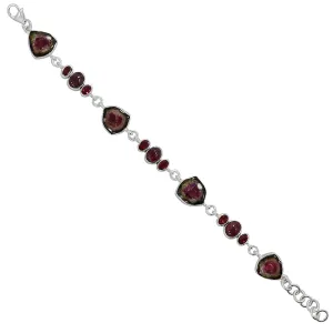 Watermelon Tourmaline, Pink Tourmaline Solid Sterling Silver Bracelets