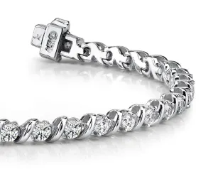Wavy Hood Link Lab-Grown Diamond Tennis Bracelet with 2.52 ct.(finished) 2.5mm