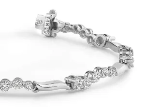 Wavy Journey Diamond Bracelet with 2.06 ct.(finished)