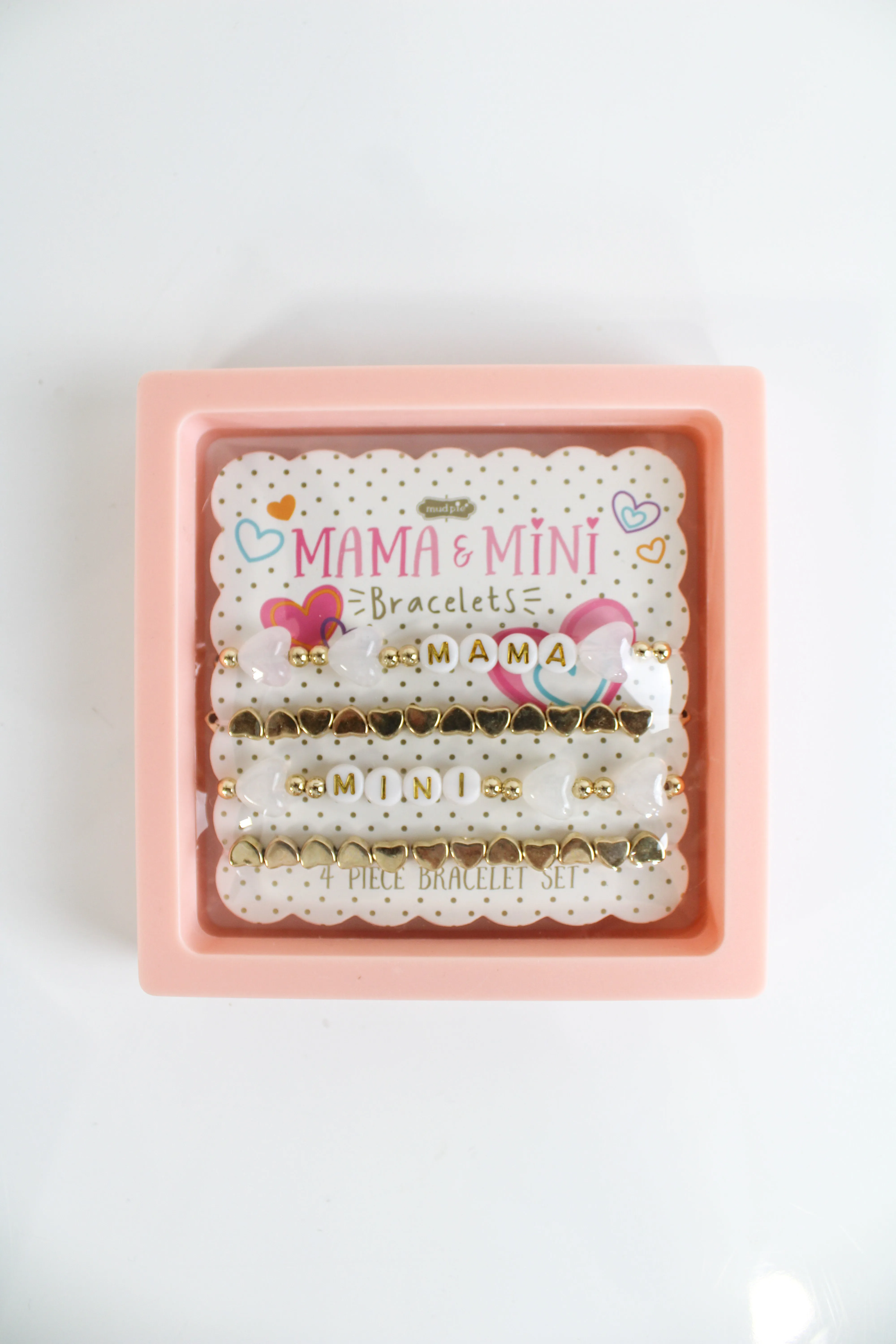 White Heart Mama And Mini Bracelets
