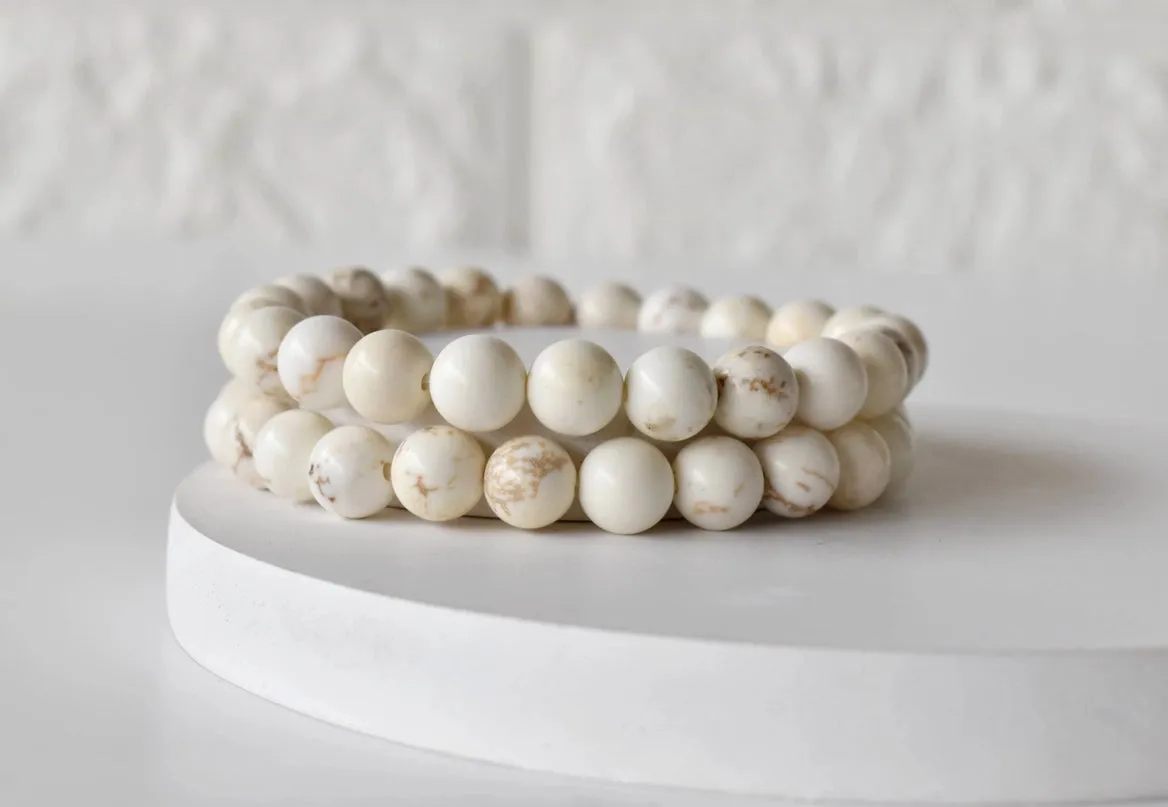 White Howlite and Copper Bracelet, Assorted Sizes and Charms FB3351 💛