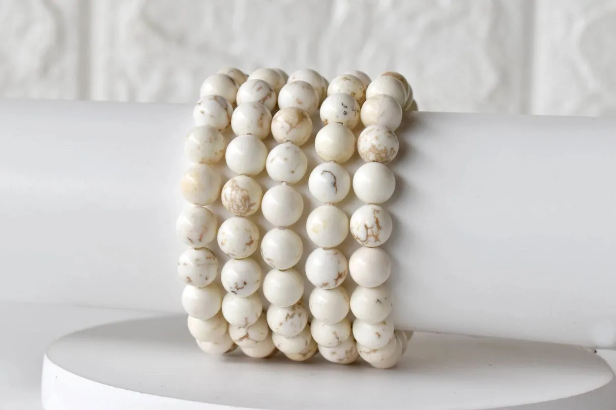 White Howlite and Copper Bracelet, Assorted Sizes and Charms FB3351 💛