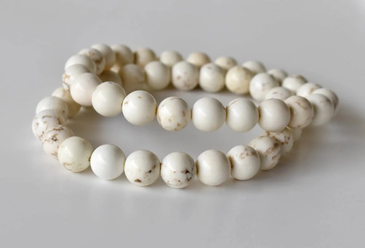 White Howlite and Copper Bracelet, Assorted Sizes and Charms FB3351 💛