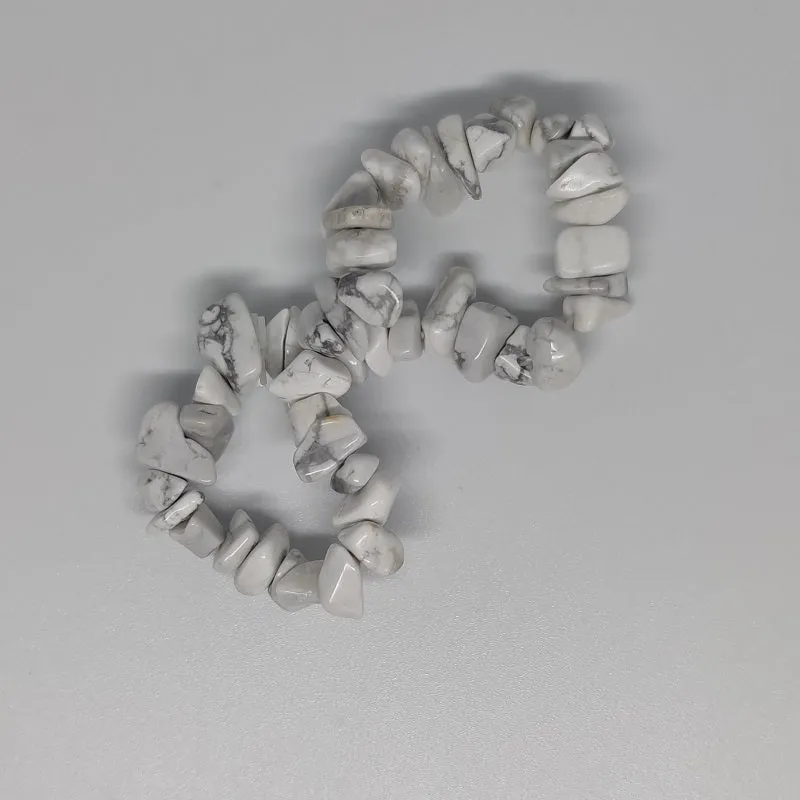 White Howlite Chip Crystal Bracelet