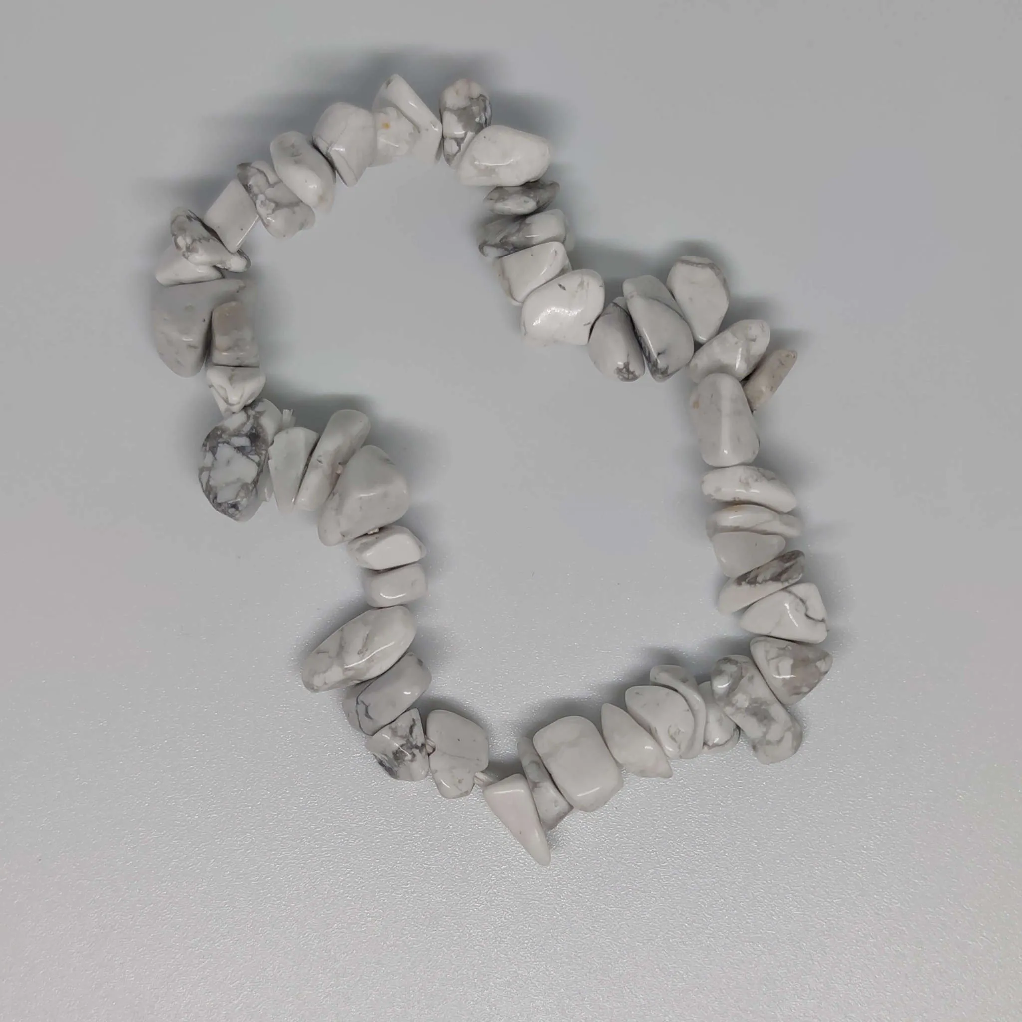 White Howlite Chip Crystal Bracelet
