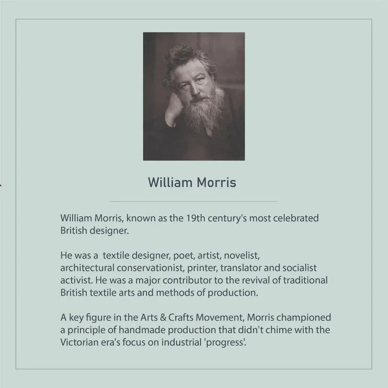 William Morris - Blossom Pod Vertical Silver Pendant With Chain by Moha