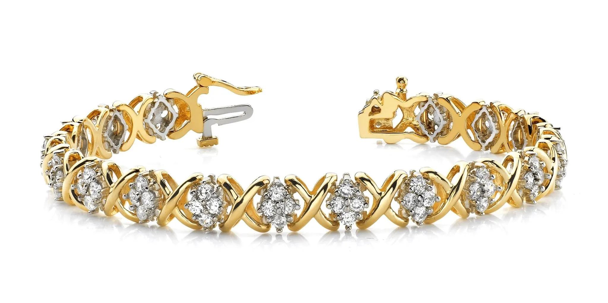 X Quad Diamond Bracelet with 2.66 ct.(finished) 2.1mm