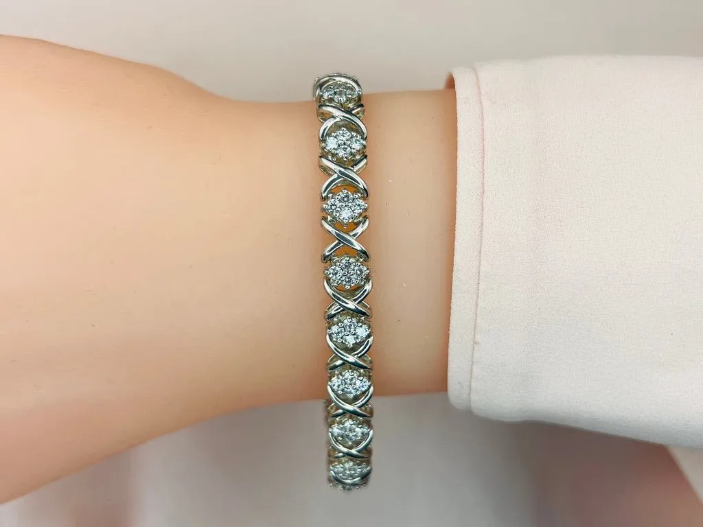 X Quad Diamond Bracelet with 2.66 ct.(finished) 2.1mm