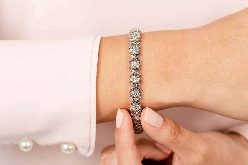 X Quad Diamond Bracelet with 2.66 ct.(finished) 2.1mm