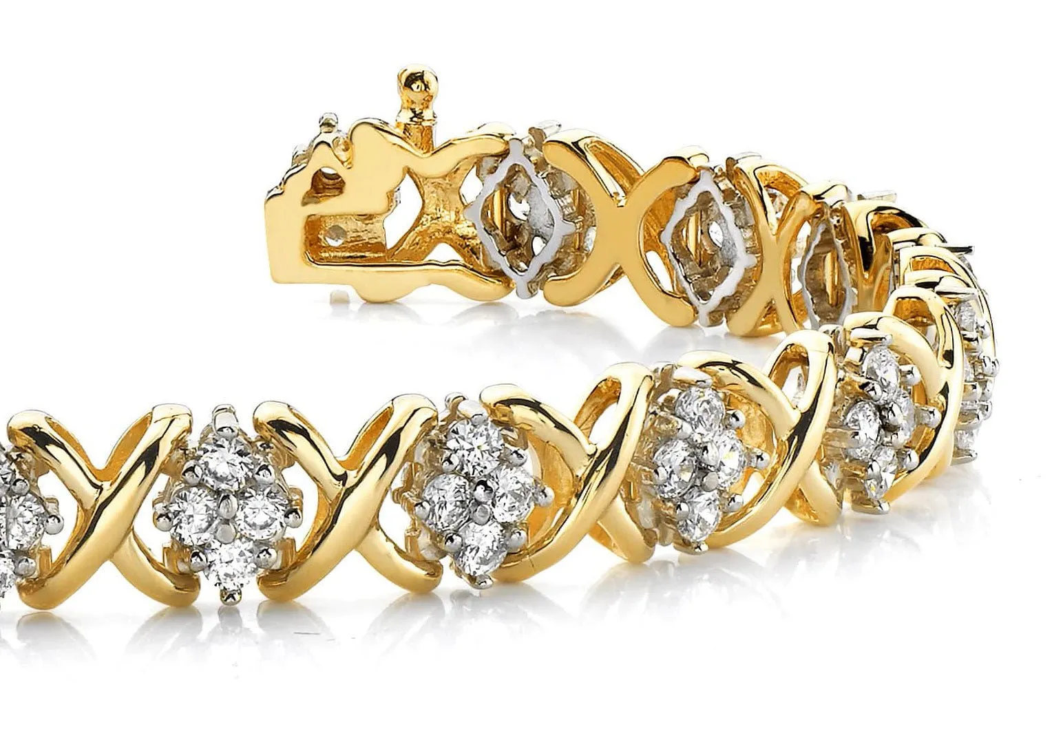 X Quad Diamond Bracelet with 2.66 ct.(finished) 2.1mm