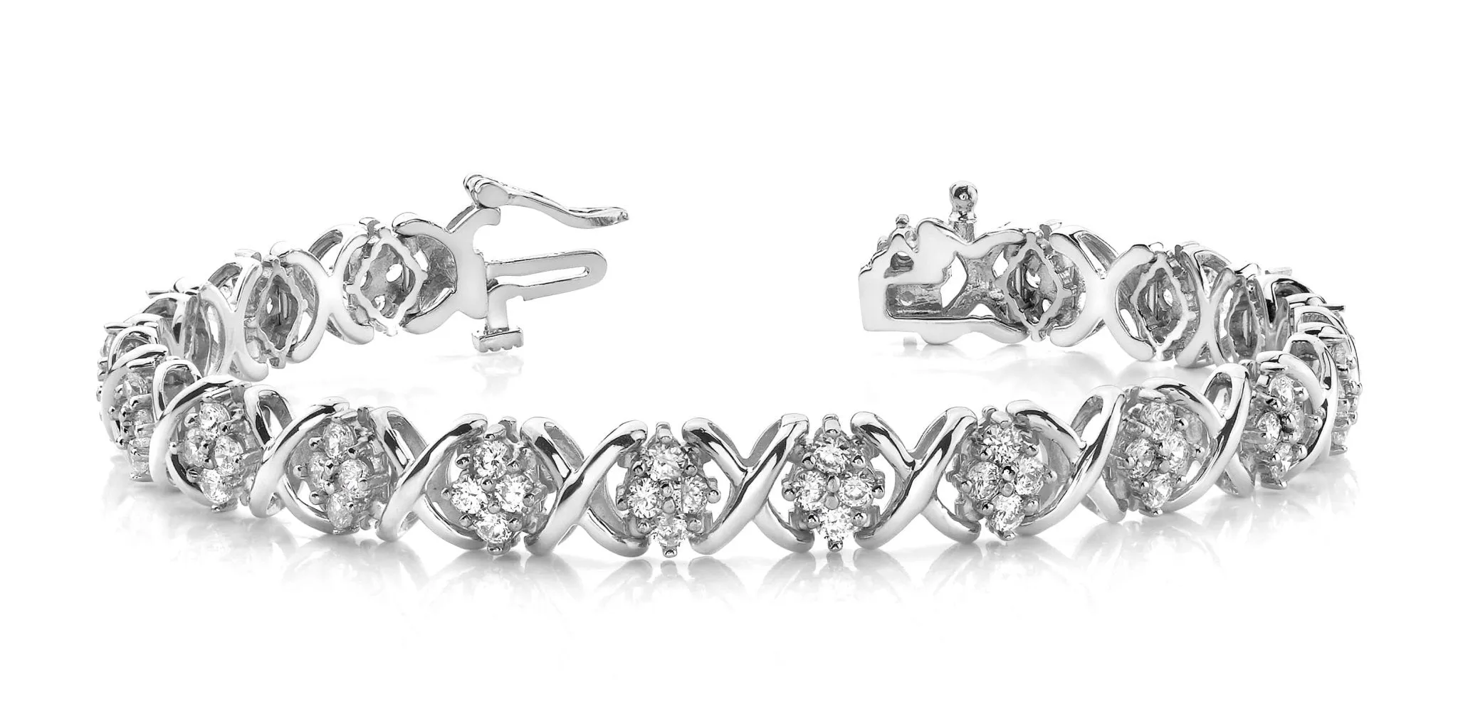 X Quad Diamond Bracelet with 2.66 ct.(finished) 2.1mm