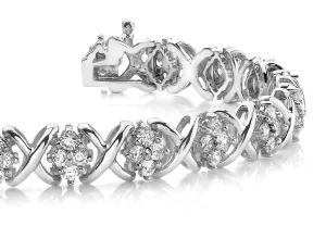 X Quad Diamond Bracelet with 2.66 ct.(finished) 2.1mm
