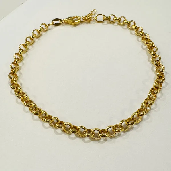 YB-130 GOLD ROLO CHAIN BRACELET