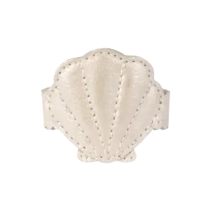 Zaza Bracelet | Scallop | Off White Metallic Leather
